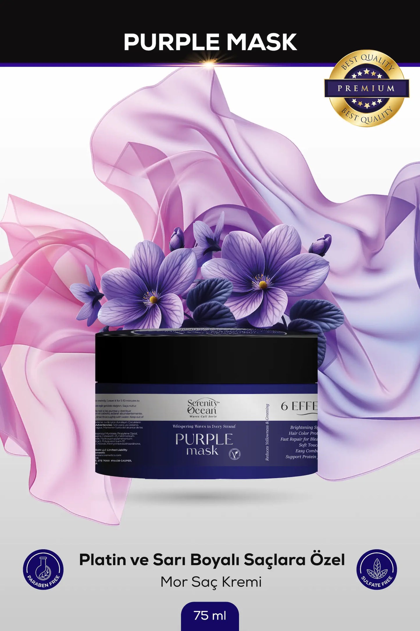Mor Maske-Turunculaşma Karşıtı Boyalı Saç Bakım Ürünü