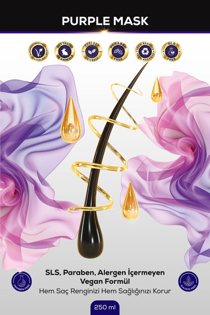 Mor Turunculaşma Karşıtı Saç Bakım Maskesi 250 ml