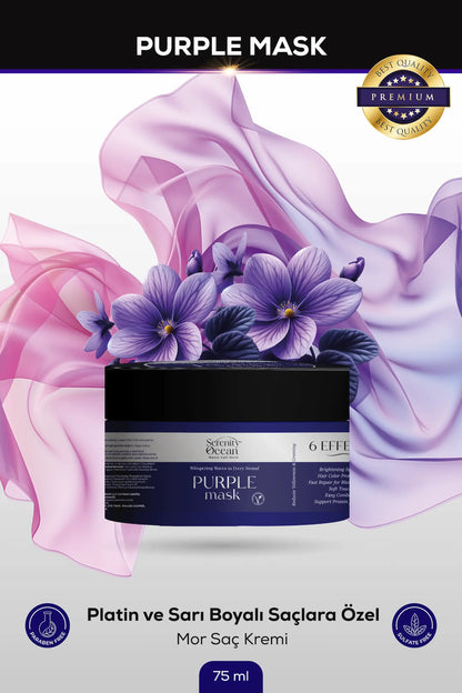 Mor Maske-Turunculaşma Karşıtı Boyalı Saç Bakım Ürünü